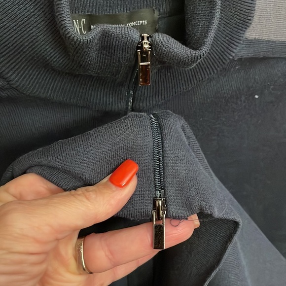 INC men’s Pima cotton blend zip up knit lightweight sweater mock turtleneck SM - Picture 7 of 12